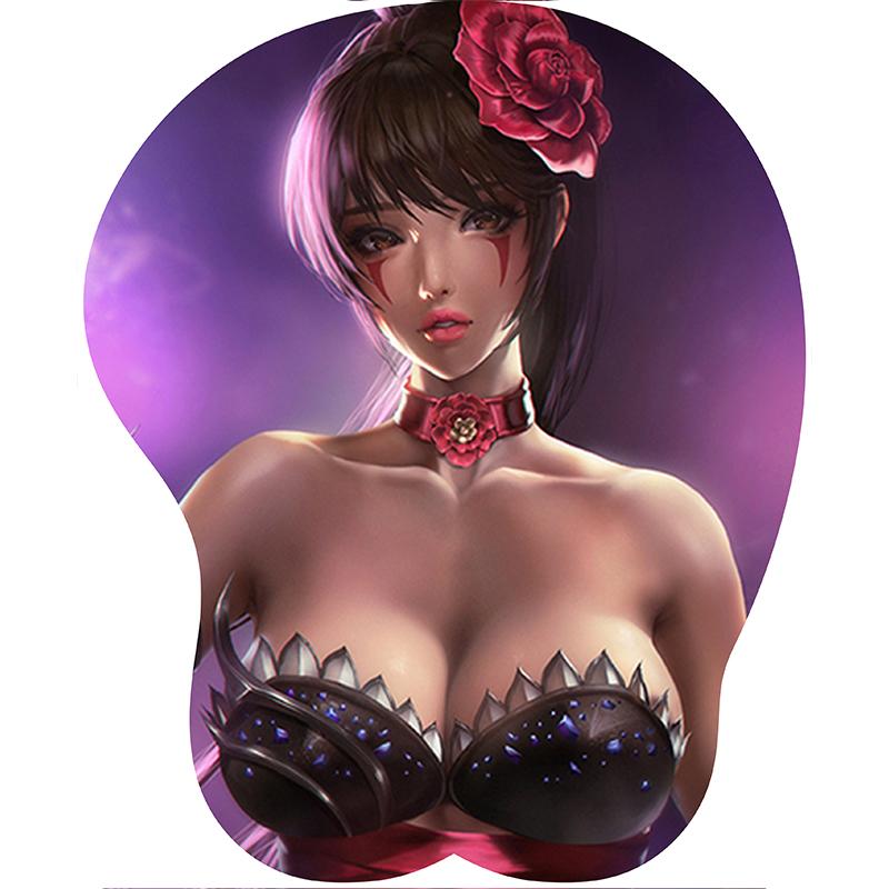 Креативный 3d силиконовый коврик для мыши, анимация, сексуальная грудь, силиконовый коврик для рук для рук, поддержка запястья