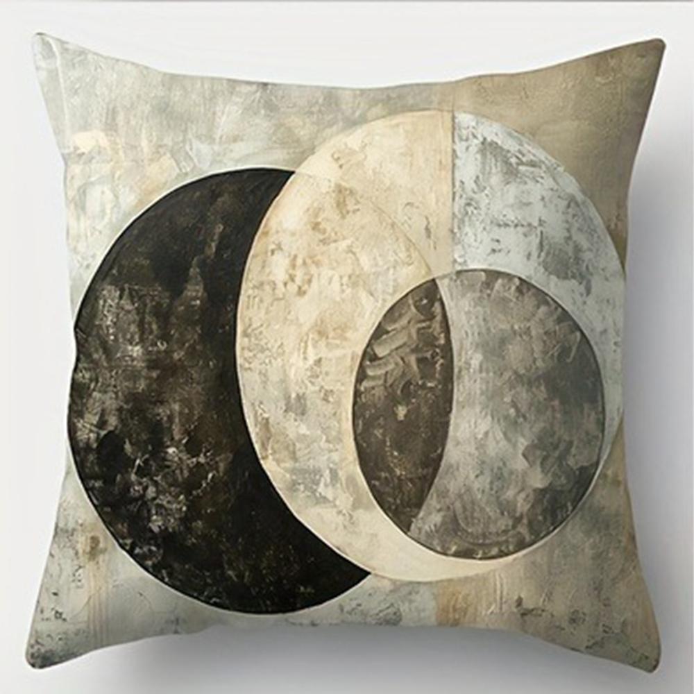 Геометрическая наволочка с кругами, декоративная, супермягкий полиэстер, для гостиной, дивана, спинки, автомобильная, для дома