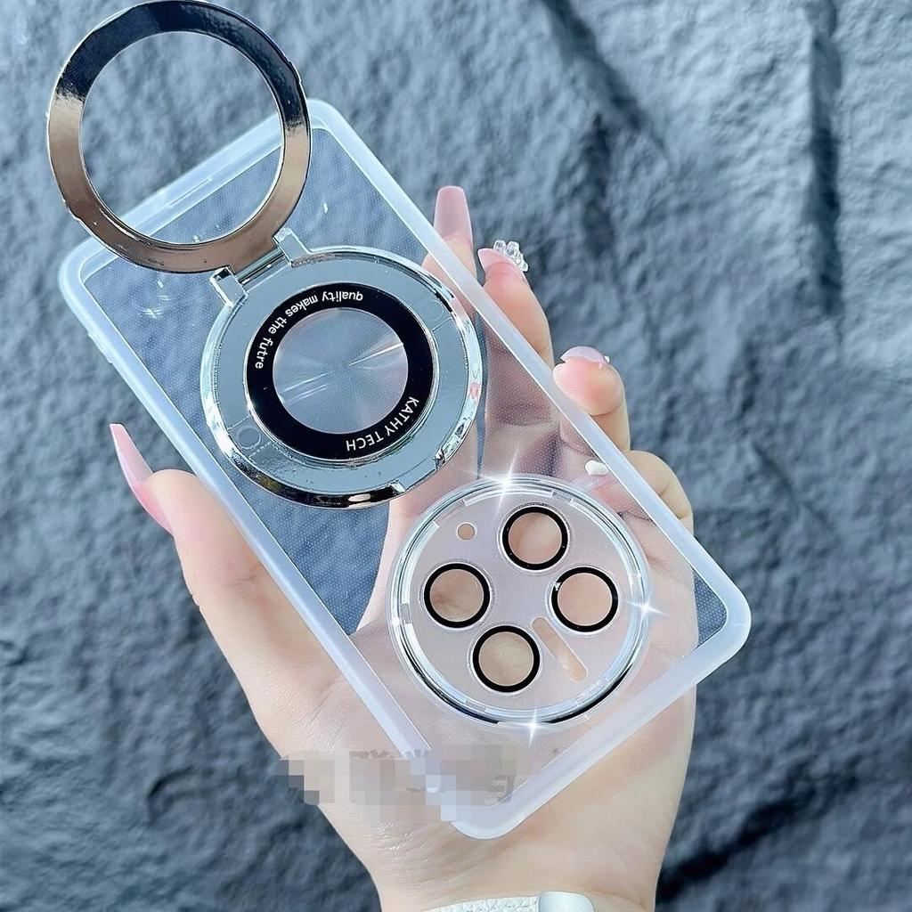 Для OPPO Realme 12 Pro Plus 12+ чехол из прозрачного мягкого ТПУ с кольцевой подставкой, защитная задняя крышка с магнитной линзой, чехол для Realme12 11Pro Plus 10 9i Shell