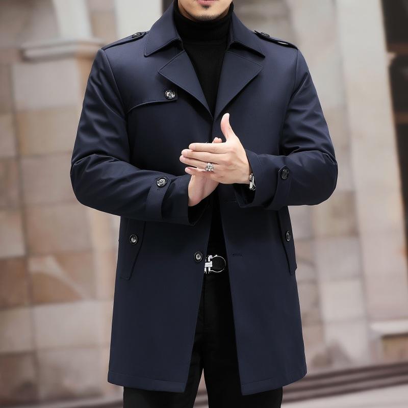 Зимний новый пуховик мужской съемный пуховик ветровка средней длины костюм воротник теплое пальто среднего возраста