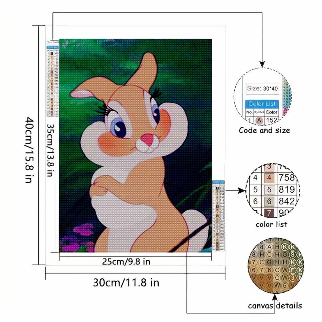 DIY Diamond Painting The Little Grey Rabbit Cross Stitch Kit Mosaic Art Diamond Painting Full Circle Diamond Home Decoration