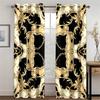 3D Modern Black And Gold Art Design Thin Sunshade Curtains Luxury Living Room Bedroom Home Decoration Custom Curtains