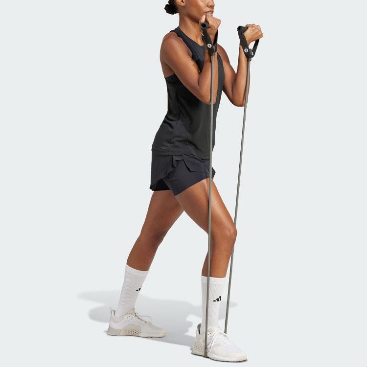 adidas Майка с круглым вырезом и сплошным логотипом, женские топы, черные IU1128