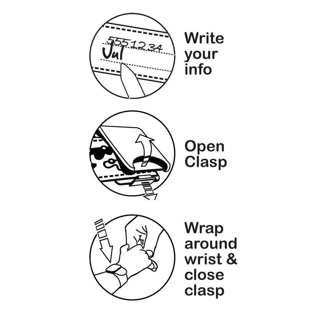 Bands for Kids 8/12 Pack Child Safety ID Wristband Emergency Bracelet Kids Strap