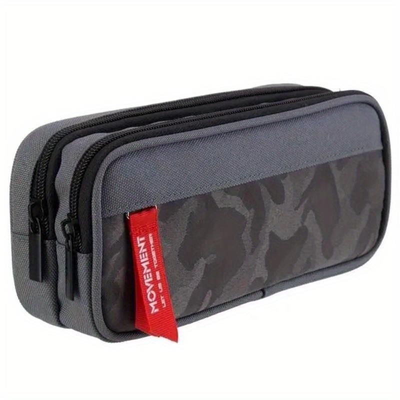 Двойная молния, камуфляжный холщовый пенал для мальчиков, сумка-карандаш, школьная сумка для канцелярских принадлежностей, студенческий пенал, школьные принадлежности, сумки для хранения