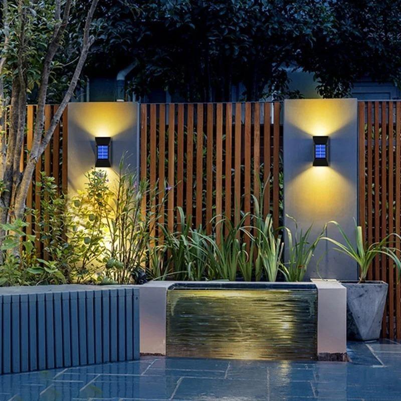 4 шт. солнечный светильник для украшения сада, мощный уличный водонепроницаемый настенный светильник на солнечной энергии, солнечный свет, уличный фонарь
