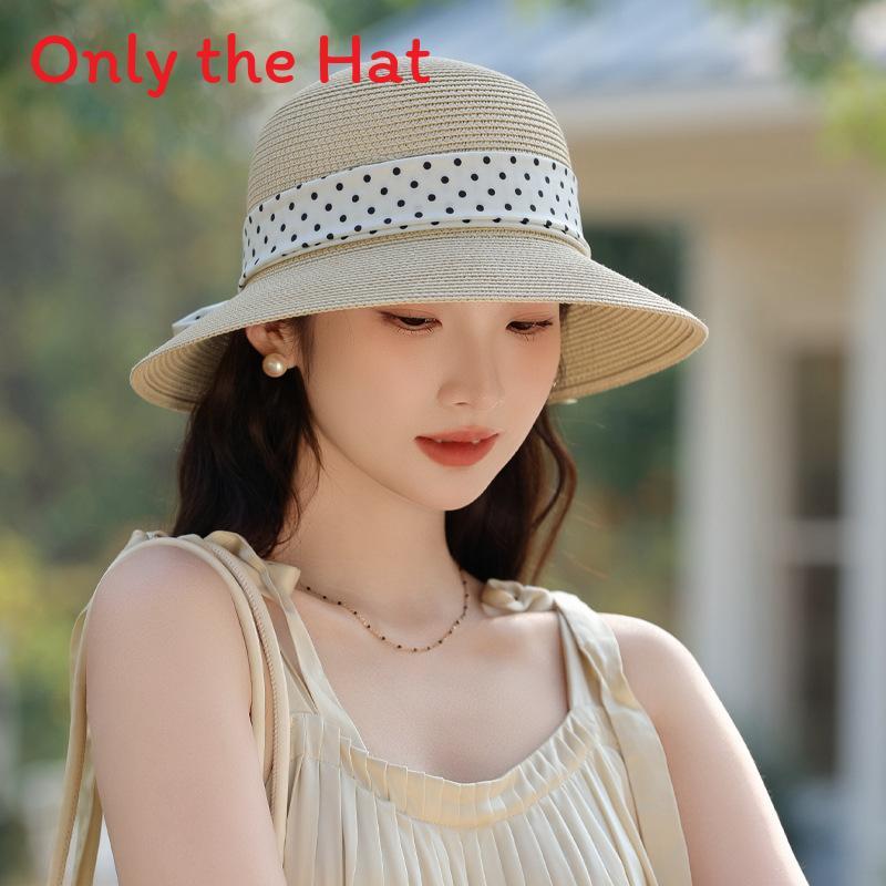 Summer Raffia Sun Hat With Adjustable Ribbon And Wide Brim For Womens Sun Protection