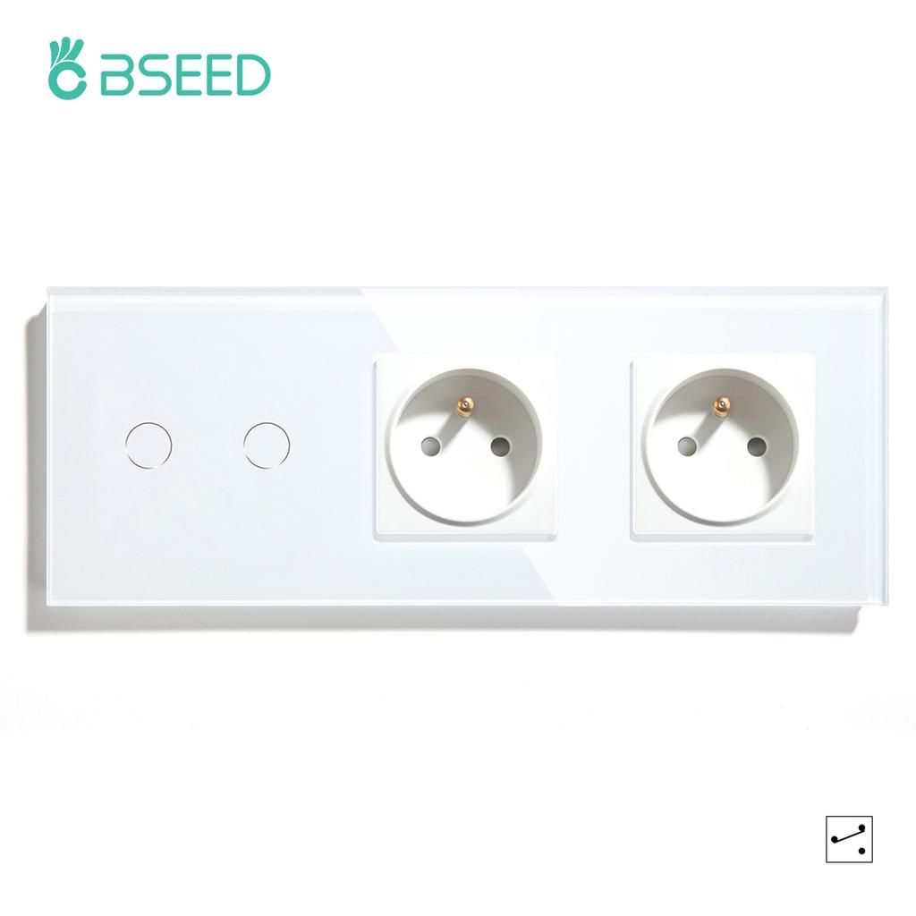 Сенсорные выключатели света BSEED 1/2/3 клавиши 1/2/3-сторонние проходные для лестницы плюс французские стандартные настенные розетки Порты для зарядки USB Type-c