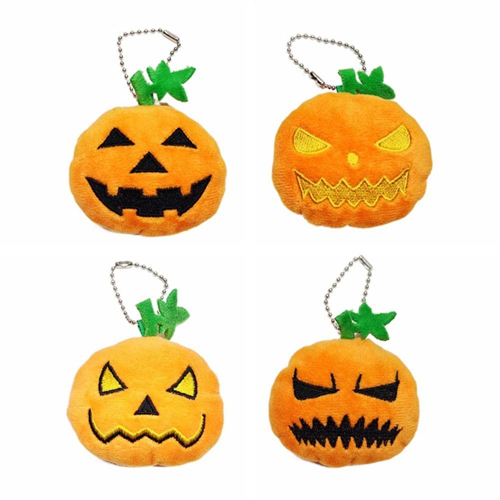 Plush Doll Pumpkin Keychain Vegetables Pumpkin Doll Keyring Halloween Bag Pendant Hanging Pendant