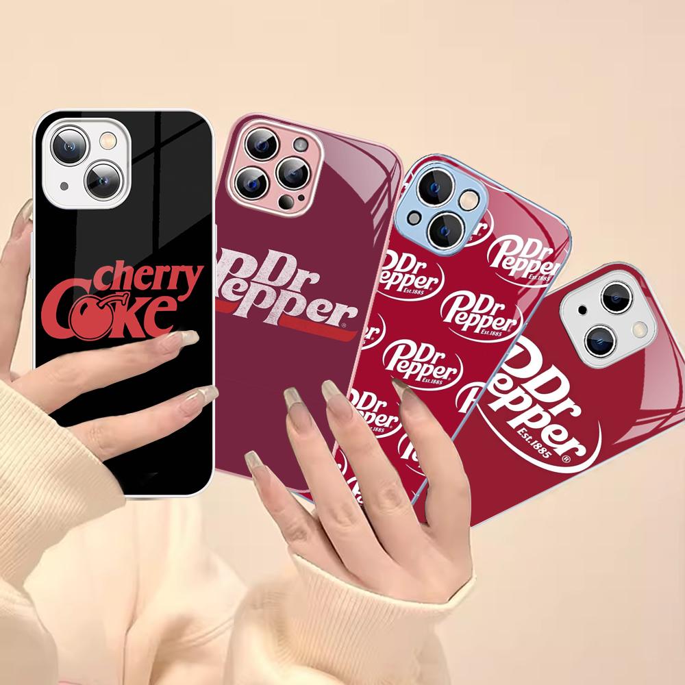 Чехол для телефона Cherry Drink D-Dr-P-Pepper для iPhone 14 13 12 Mini 11 Pro XS Max X XR 14 Plus Закаленное стекло