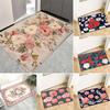 Rose Printed Door Mat Bedroom Bedside Carpet Anti Slip Balcony Bathroom Absorbent Footpad Flannel Decor Rug for Home Living Room