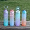 Цветной спрей, пластиковая чашка для воды, спорт на открытом воздухе, портативная портативная космическая чашка, 1000 мл, бутылка для воды с весами