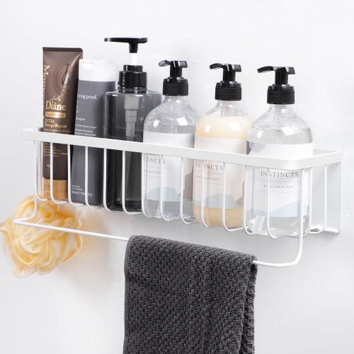 FUNHOO [Slim Large Capacity] Magnetic Bathroom Rack, 42cm Wide, Bathroom Basket, Magnetic Storage, Bath Storage, Shampoo Rack, Wall-Mounted Storage, S