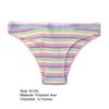 Lady Underpants Breathable Contrast Color Stripe Print Ribbing Textures Lady Underwear