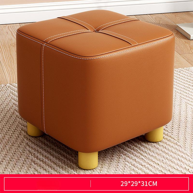 Маленький табурет для дома, низкий табурет для гостиной, диван, простая подставка для ног, простой журнальный столик, легкий роскошный кожаный табурет для сменной обуви