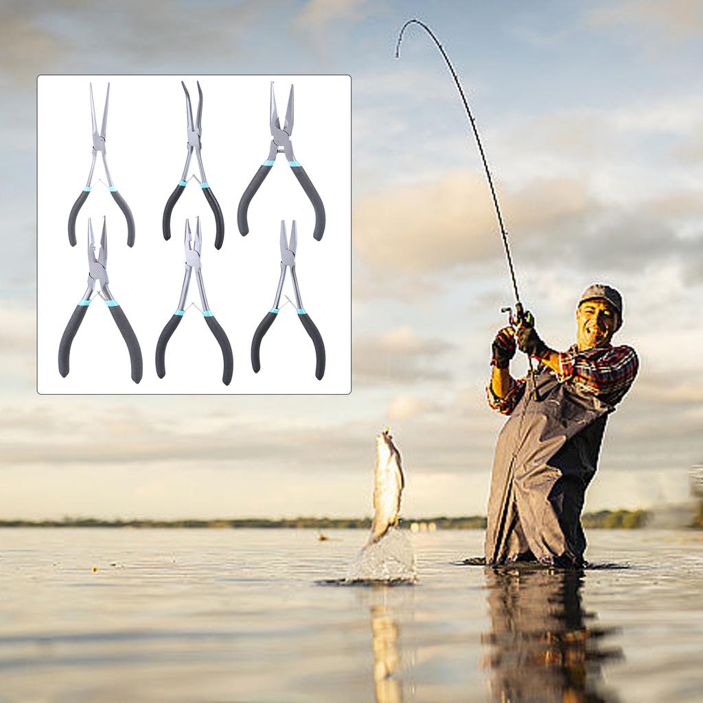 Многоцелевые рыболовные плоскогубцы с тефлоновым покрытием, длинные рыболовные плоскогубцы из высокоуглеродистой стали, устойчивые к ржавчине, игольчатые плоскогубцы