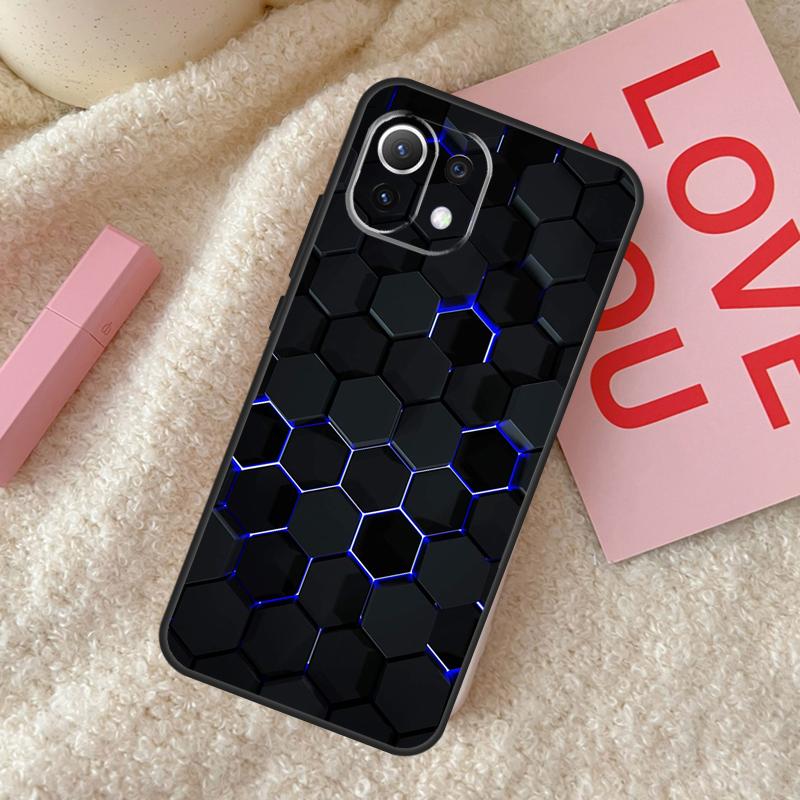 3D Шестиугольный Чехол для Lights для Xiaomi 14 15 Ultra 15T 14T 13T Pro 17 Pro Max POCO X7 Pro X3 X5 X6 F5 F6 F7 Чехол