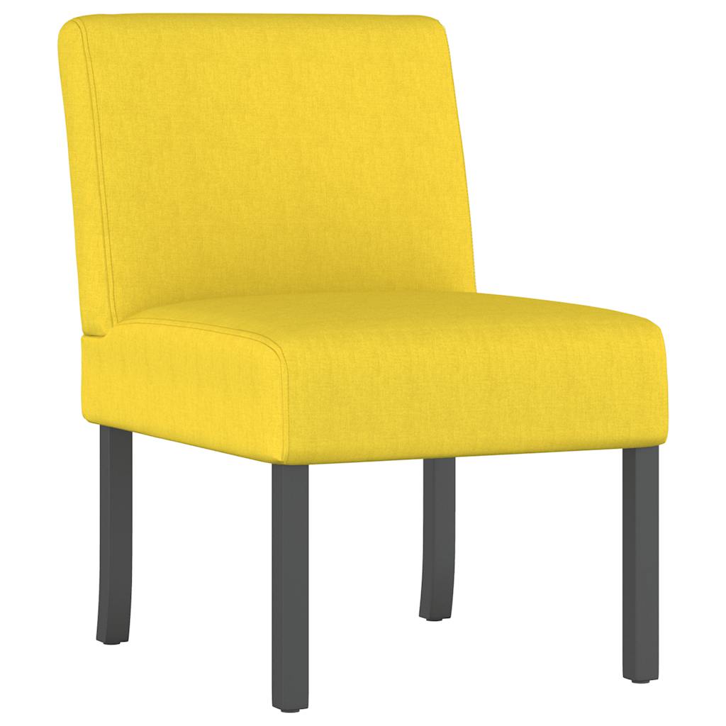 Upholstered Chair Light Yellow Fabric