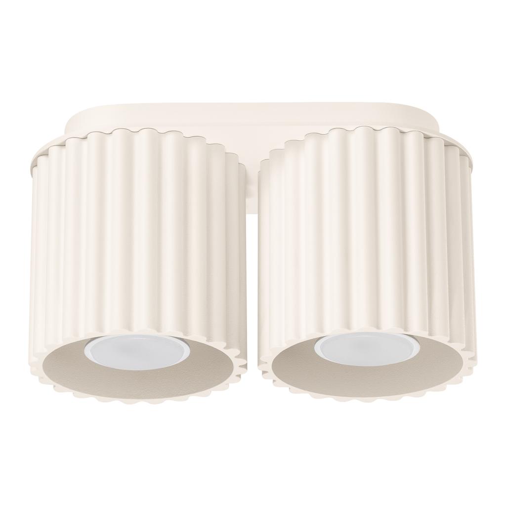 Lampa Sufitowa Nowoczesna Beżowa Owalna 21 Cm Ryflowane Spoty 2Xgu10 10W Aura Sollux Lighting