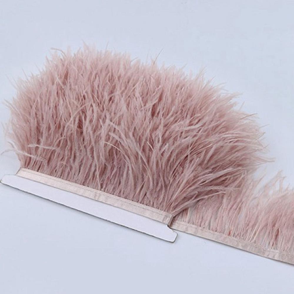 1 Meter Ribbon Tassel Natural Ostrich Feathers Sewing Decoration Fluffy Texture Feather Plumes Ribbon Selvage Apparel Fabric