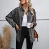 Women's Fashion Retro Denim Pocket Loose Casual Button Jacket