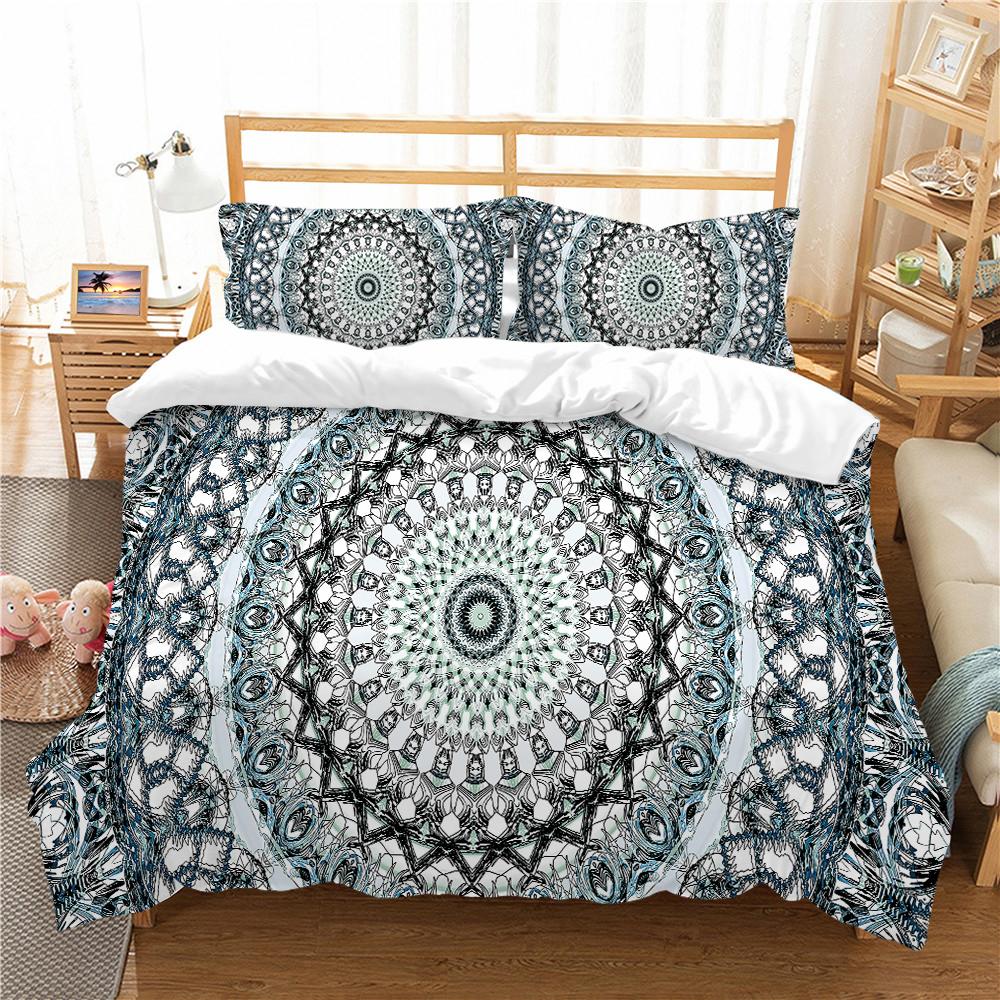 Комплект постельного белья для дома в богемном стиле с принтом дурмана, пододеяльник, наволочка, простыня/двуспальная кровать, 2/3 предмета, украшение для спальни