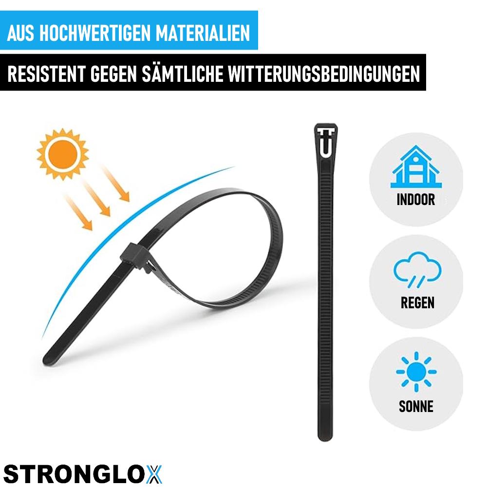 STRONGLOX 100 шт. Профессиональные кабельные стяжки Многоразовые Развязываемые Повторно развязываемые