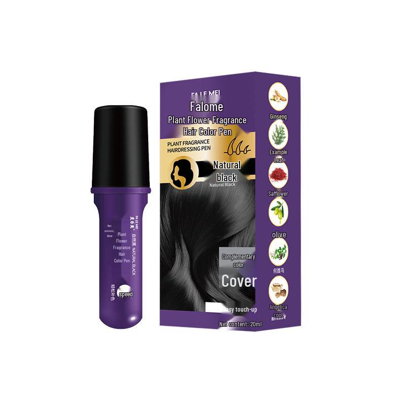 Faleime Цветовой маркер для волос - DJEM Временный краситель для волос с расческой-гребнем, Маскировка седых волос, Мягкий и не повреждающий, Одноразовый.