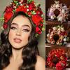 Женский головной убор Красочный цветочный ободок Венок для волос Свадебная вечеринка Костюм Головной убор для невесты Женская мода Аксессуар для волос