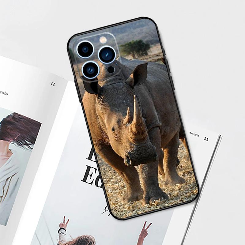 Чехол для телефона Animal Rhino для iPhone 11 12 13 14 15 Pro Max Plus 12 13 Mini 7 8 SE X XR XS MAX Cover Shell