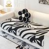Irregular Black and White Special-Shaped Sofa Cushion Four Seasons Universal Latex Advanced Sense Leather Sofa Cover Anti-Slip Cover Cloth