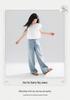 Summer Rhinestone Girls' Wide-Leg Jeans: Loose, Versatile, Straight-Leg Long Pants