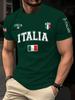 Летняя футболка с принтом ITALIA, повседневная мужская одежда, модная футболка с коротким рукавом и круглым вырезом, женские топы