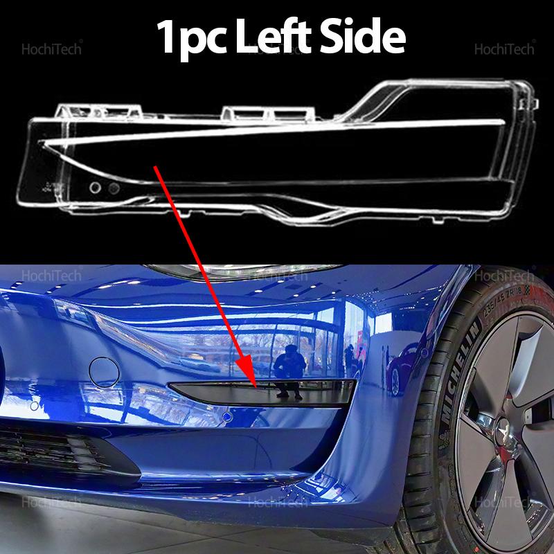 Car Transparent Glass Lamp Front Foglight Foglamp Cover Shell Fog Lampshade Replacement for Tesla Model 3 Accessories