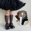 1 пара шикарных осенних носков для девочек из телячьей шерсти, корейские модные носки с оборками и бантом для детей, мягкие хлопковые школьные носки, одежда, аксессуары
