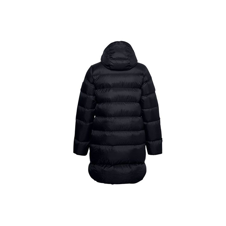 Under Armour Sportstyle Graphic Solid Color Warm Winter Mid-Length Hooded Down Jacket Women Outerwear Black 1355836-001