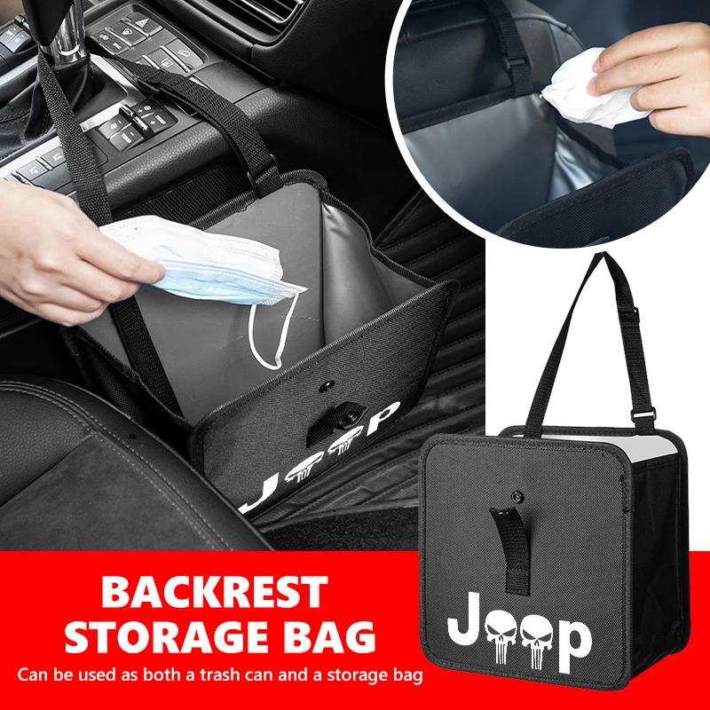 AKI2 Leather Car Seat Middle Storage Bag Handbag Back Seat Storage Bag Organizer Hanging Bag For Jeep JK JL JKU TJ YJ CJ Wrangler
