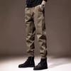 Мужские повседневные брюки-карго с эластичной резинкой на талии, свободные прямые брюки с несколькими карманами, модные брюки