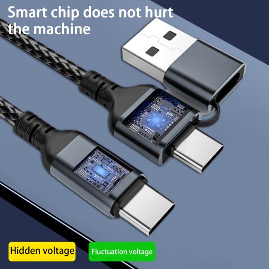 Type-C Data Cable 2-In-1 Mobile Stable Output Fast Portable 3A Plug Charging 1.2M Phone Charger Usb-C