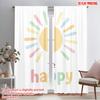 2pcs 2D Flat Printing Curtain Happy Sun Watercolor Polyester Without Electricity All Season Party & Holiday Decor Perfect for