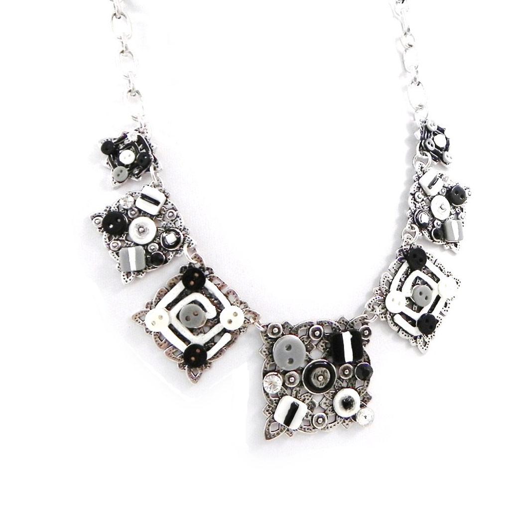 NOA [H9090] - Дизайнерское колье «Бабушка» черно-серый