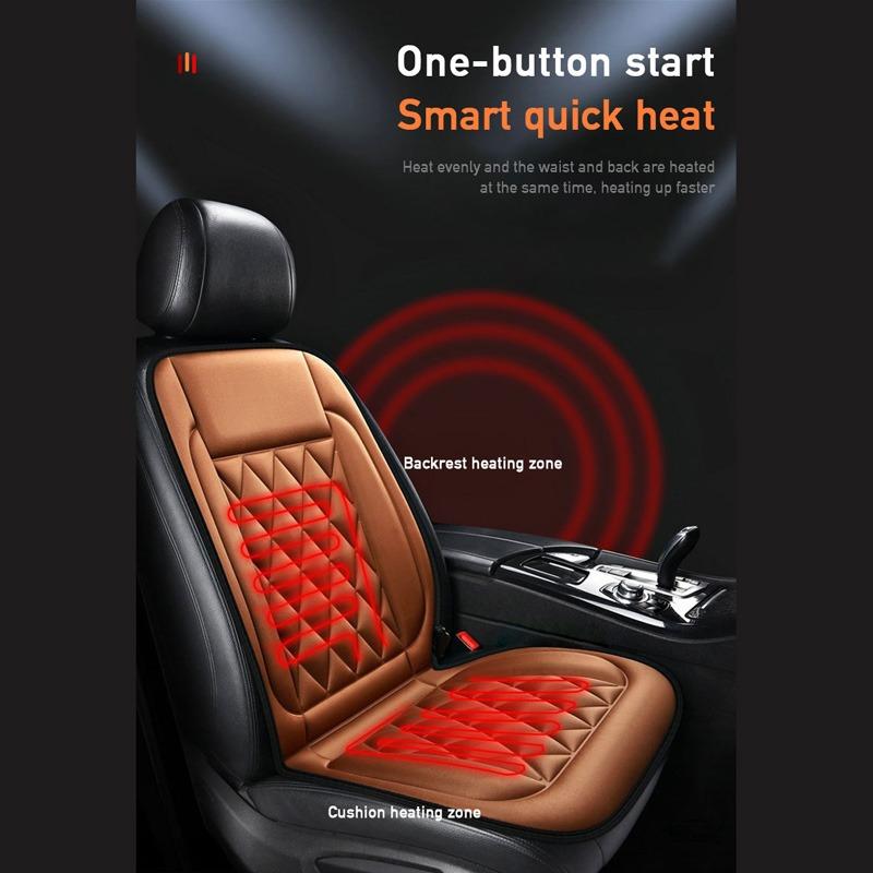 Winter Car Heating Cushion Car Electric Heating Plush Seat Cushion 12V Universal Heating Warm