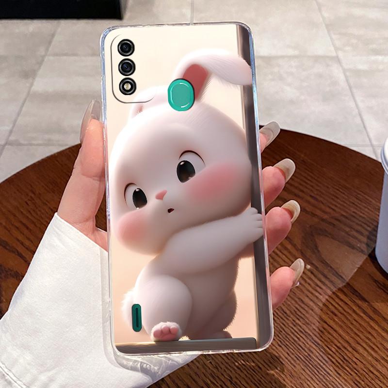 Чехол для Itel A48 Чехол Эстетичный Милый Кот Мультяшный Астронавт Модный Прозрачный Мягкий Силикон TPU Задняя Крышка Чехол для Телефона ItelA48