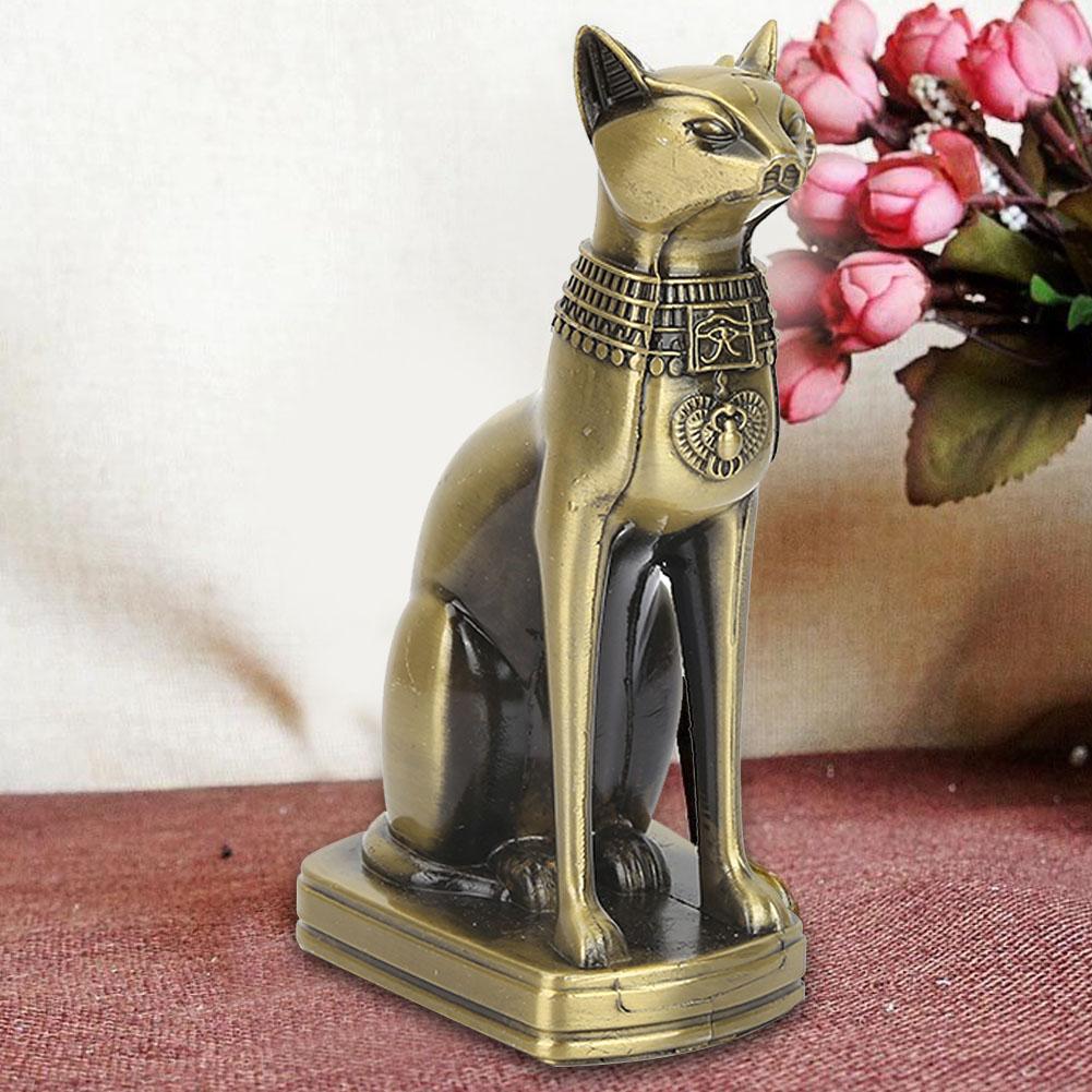 Металлическая статуэтка древнеегипетской кошки, модель домашнего интерьера, украшения, декор рабочего стола