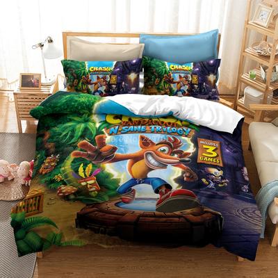 Мультфильм Crash Bandicoot 3d Роскошный комплект постельного белья Пододеяльник Комплект наволочек Европа/США/Австралия Твин Полный размер Queen King Bedchothes