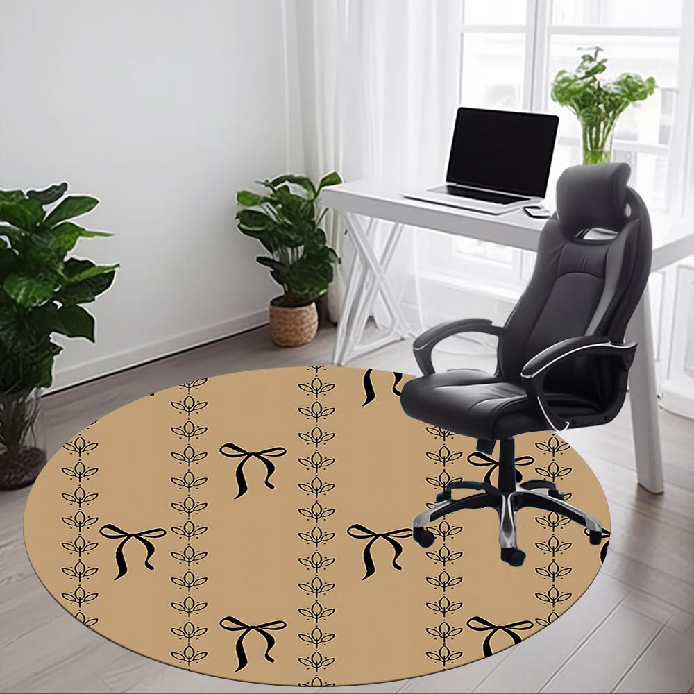 1pc Ribbon Decor Chair Carpet for Office, Soft Flannel Throw Mat, Perfect for Office, Holiday Party Decoration Choice yy260209076