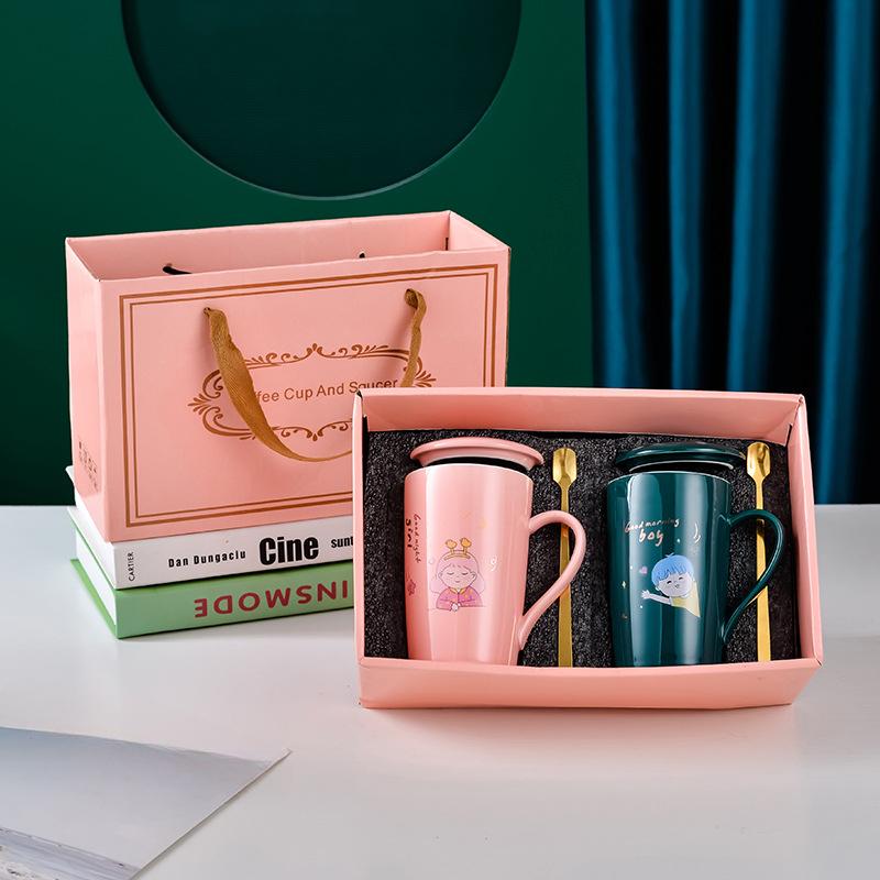 Набор чашек на День святого Валентина по-китайски Керамическая кружка Золотые украшения Мероприятие Подарок на открытие чашки Изысканный