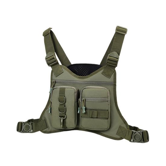 Нагрудная сумка для занятий спортом на открытом воздухе для мужчин, передняя сумка-жилет для бега с несколькими отделениями, EDC дорожный нагрудный рюкзак для тренировок, езды на велосипеде, пеших прогулок