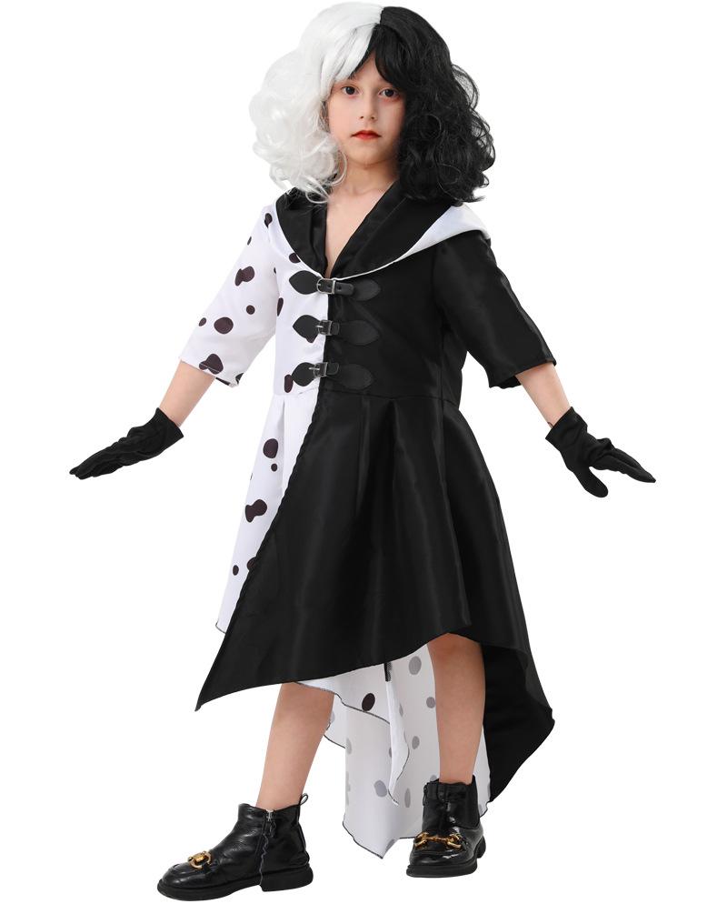 101 Dalmatians Cruella De Vil Costume with Spotted Dog Print