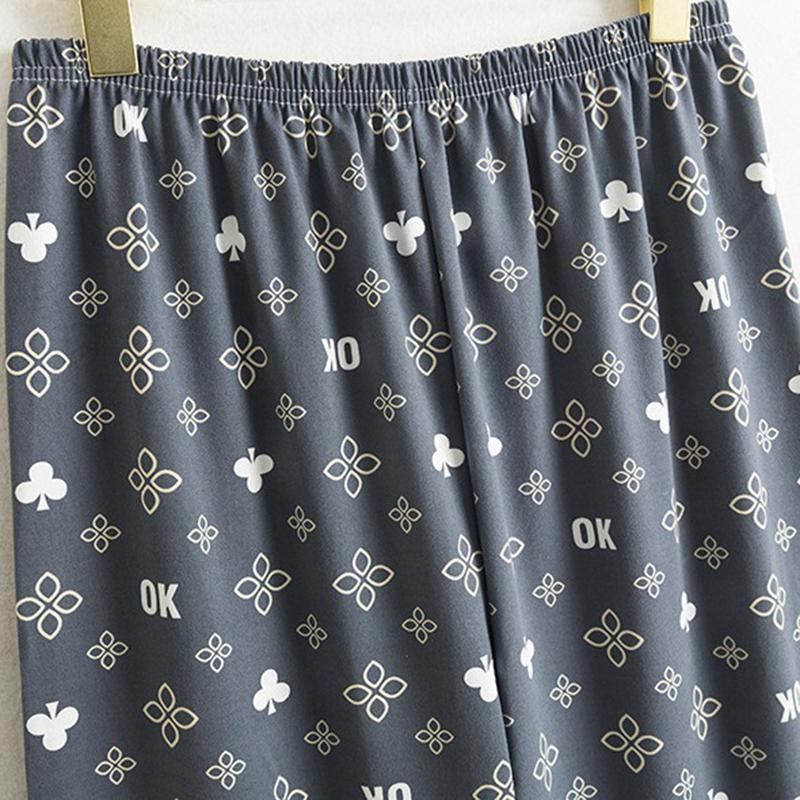 Пижама мужская большого размера осенне-зимняя с цветочным принтом и длинными рукавами, повседневная простая мягкая домашняя одежда, молодежная одежда для сна, комплект из двух предметов, одежда для отдыха